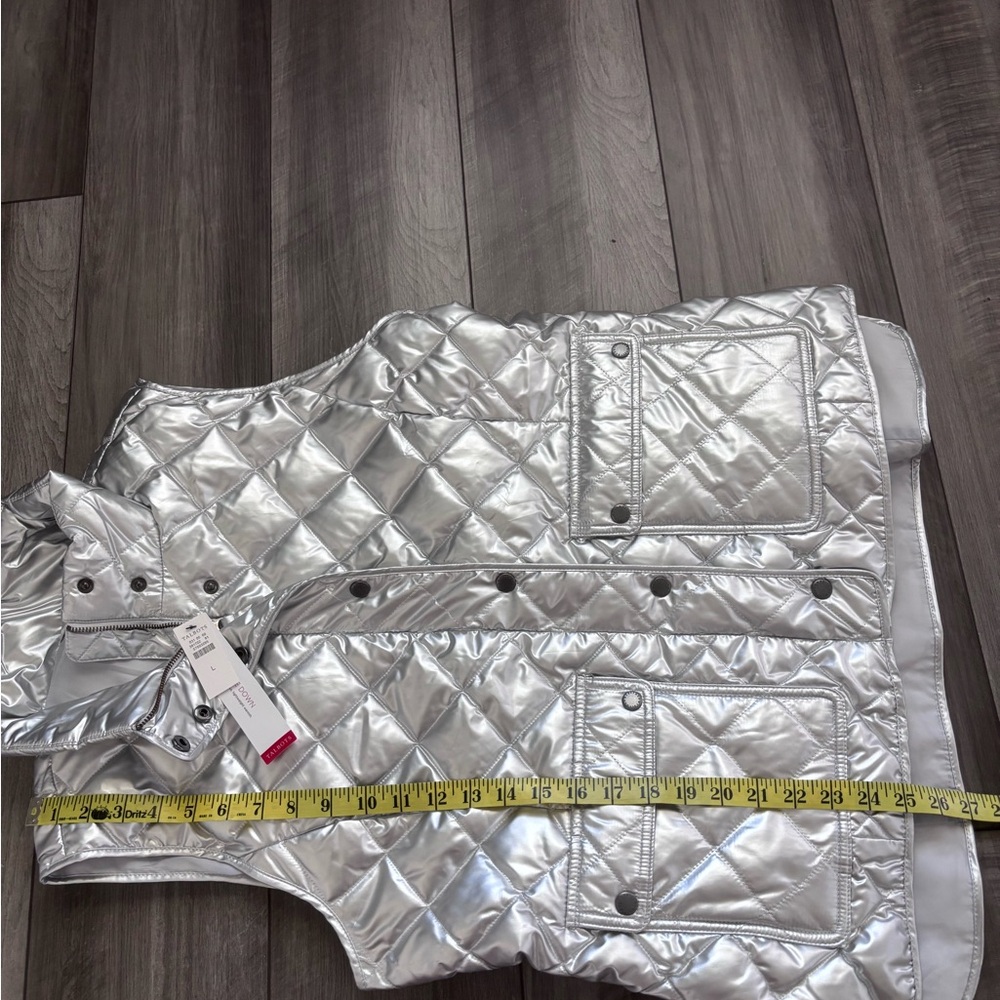 Talbots silver Quilted puffer Vest large - Picture 8 of 9